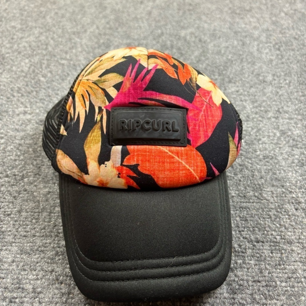 RIPCURL Women’s Black floral tropical SnapBack baseball cap hat One size